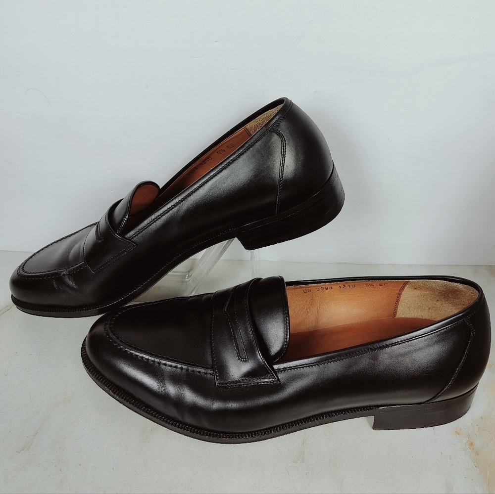 Salvatore Ferragamo Black Leather Penny Loafers